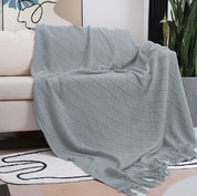 Nordic malha tv cobertores cama final decoração navio da gota xale sofá cobertor com borlas cachecol sofá emulação velo lance cobertor