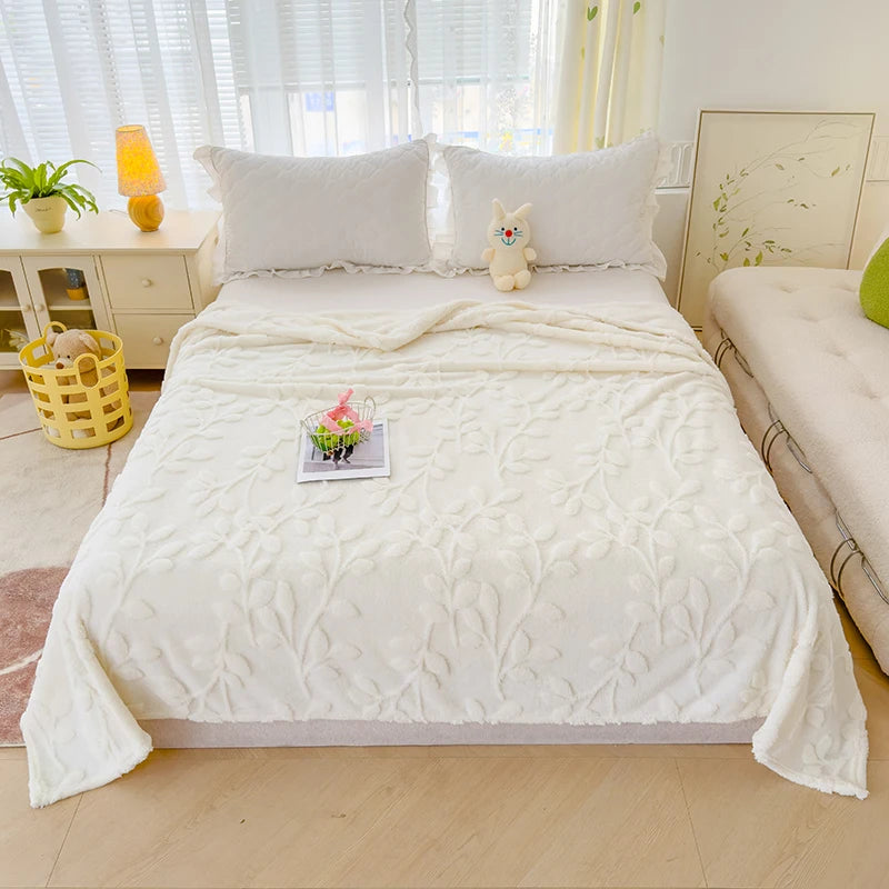 Cobertor grosso de lã para cama ou sofá Cobertor de pelúcia macia, Single ou Queen, Super King