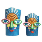 Resina rosto plantador artístico cabeça humana vaso de flores único interior/exterior planta recipiente decoração jardim escultura decoração para casa presente