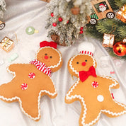 Natal decoração de ano novo para casa boneca de pelúcia homem de gengibre árvore de natal pendurado ornamento pingente interior presente do miúdo decoração 2024
