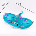 Estatuetas de animais marinhos soprados de vidro artesanal, escultura de peixe do diabo, miniaturas modernas, decorações para casa, presente de natal para crianças