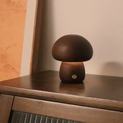 Cogumelo bonito led night light lâmpada de mesa de cabeceira de madeira com interruptor de toque decoração do quarto lâmpada de cogumelo ambiental de alto nível