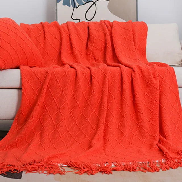 Nordic malha tv cobertores cama final decoração navio da gota xale sofá cobertor com borlas cachecol sofá emulação velo lance cobertor