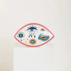 Artesanato de cerâmica criativo, decoração de casa, azul turco, esculturas de mau olhado, estátua de olho do diabo, estilo marrocos, ornamentos de mesa