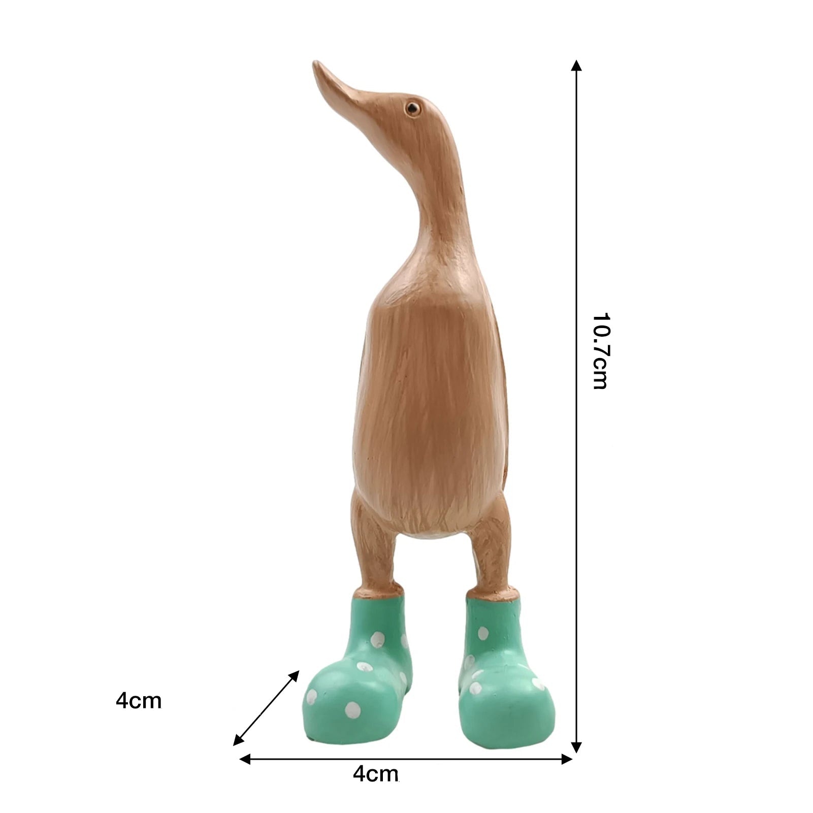 Escultura de Pato em Madeira com Botas de Chuva