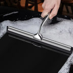 Rodo de silicone multiuso, raspador de parede, alça de aço inoxidável, limpador com gancho para cozinha, banheiro, janela, vidro limpo