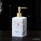 Dispensador de sabão cerâmico 450ml, garrafa desinfetante para as mãos, garrafa de prensa, garrafa de gel de banho para hotel, dispensação de detergente para lavanderia