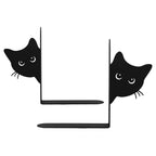 2 pçs peeping gato forma metal bookends decorativo desktop livro termina versátil base estável estante estantes para escritório em casa