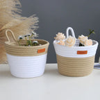 Conjunto de Cestas de Armazenamento em Corda de Algodão