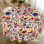 1 peça de toalha de mesa estilo mexicano, decoração de festa de cinco de mayo, toalha de mesa decorativa mexicana com padrões florais e pássaros brilhantes, perfeita para casamentos, aniversários, piqueniques, festas de chá, cozinhas domésticas e decorações de férias