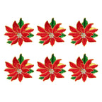 6 pçs anéis de guardanapo de natal árvore de natal floco de neve veados quebra-nozes guardanapo titular fivela de guardanapo de ouro para festa de natal decoração de mesa