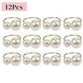 1-96 pçs elegantes guardanapo anéis pérola contas ouro guardanapo anel suportes decoração de casamento para jantar festa casa decoração de mesa