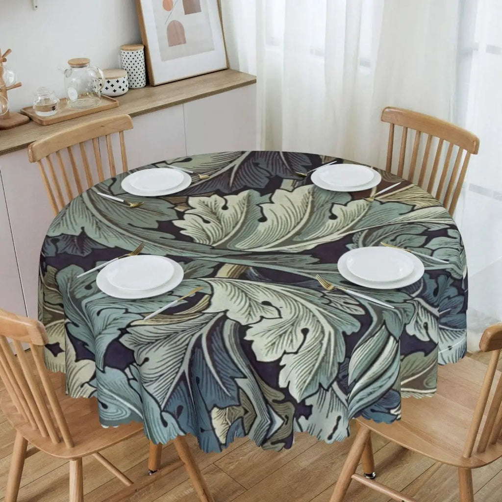 Redonda Pavões E Raposa Por William Morris Toalha De Mesa À Prova De Óleo À Prova D' Água Cobre Animais Da Floresta Têxtil Padrão Toalha De Mesa