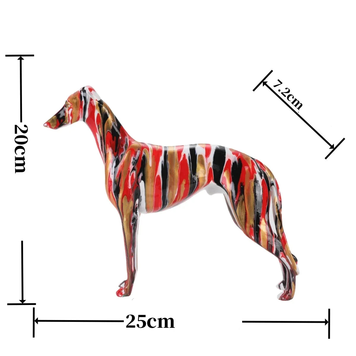 9.84inch Painting Art Graffiti Greyhound Family Dog Whibbit Dog Creative Resin Crafts Home Decoration Wine Cabinet Office Gift