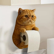 Suporte de papel higiênico engraçado gatos cães resina estátua animal acessórios do banheiro fixado na parede bonito dispensador de tecido