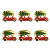 6 pçs anéis de guardanapo de natal árvore de natal floco de neve veados quebra-nozes guardanapo titular fivela de guardanapo de ouro para festa de natal decoração de mesa