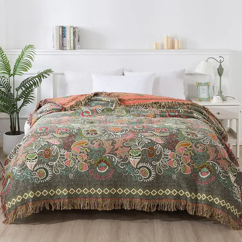 Colcha de algodão puro verão 4 camadas gaze borla toalha colcha ab lado multifuncional cobertor decorar sofá cama capa