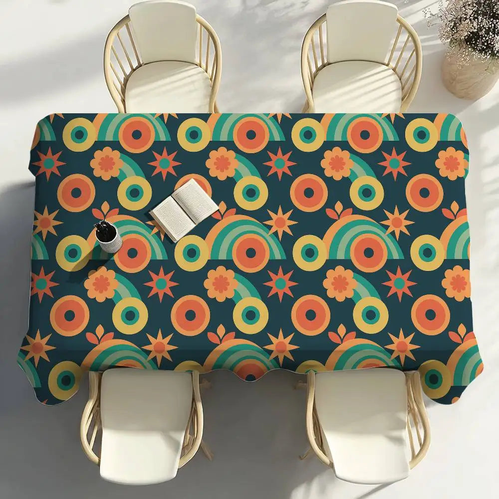 Toalha de Mesa Geométrica à Prova d'Água para Decoração