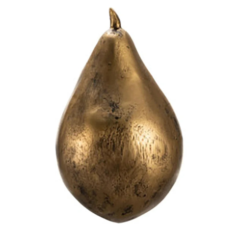 Imitação de cobre fruta estátua simulado maçã pêra sala mobiliário mesa decoração artesanato frutas escultura moderna decoração para casa