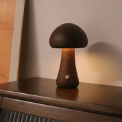 Cogumelo bonito led night light lâmpada de mesa de cabeceira de madeira com interruptor de toque decoração do quarto lâmpada de cogumelo ambiental de alto nível