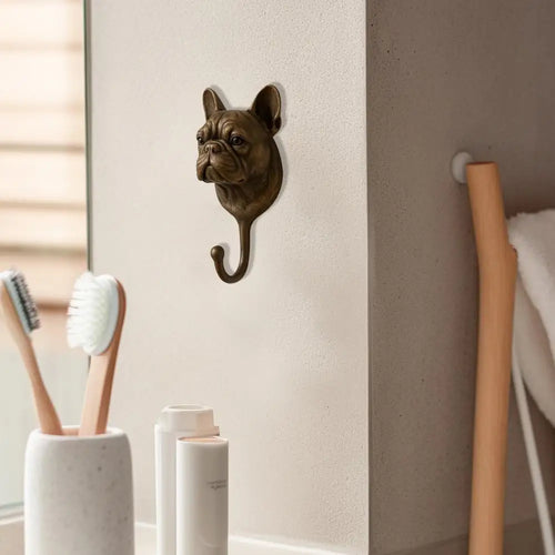 Cabide de armazenamento multifuncional, gancho de parede de buldogue, cabide decorativo de chave, estatueta de cachorro vintage, organizador de parede para casa