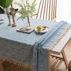 Toalha de Mesa de Linho Japonês Bordada