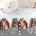 2m bola de feltro guirlanda pompom corda ornamentos para boho casa decoração do quarto chá de bebê aniversário natal decoração da parede