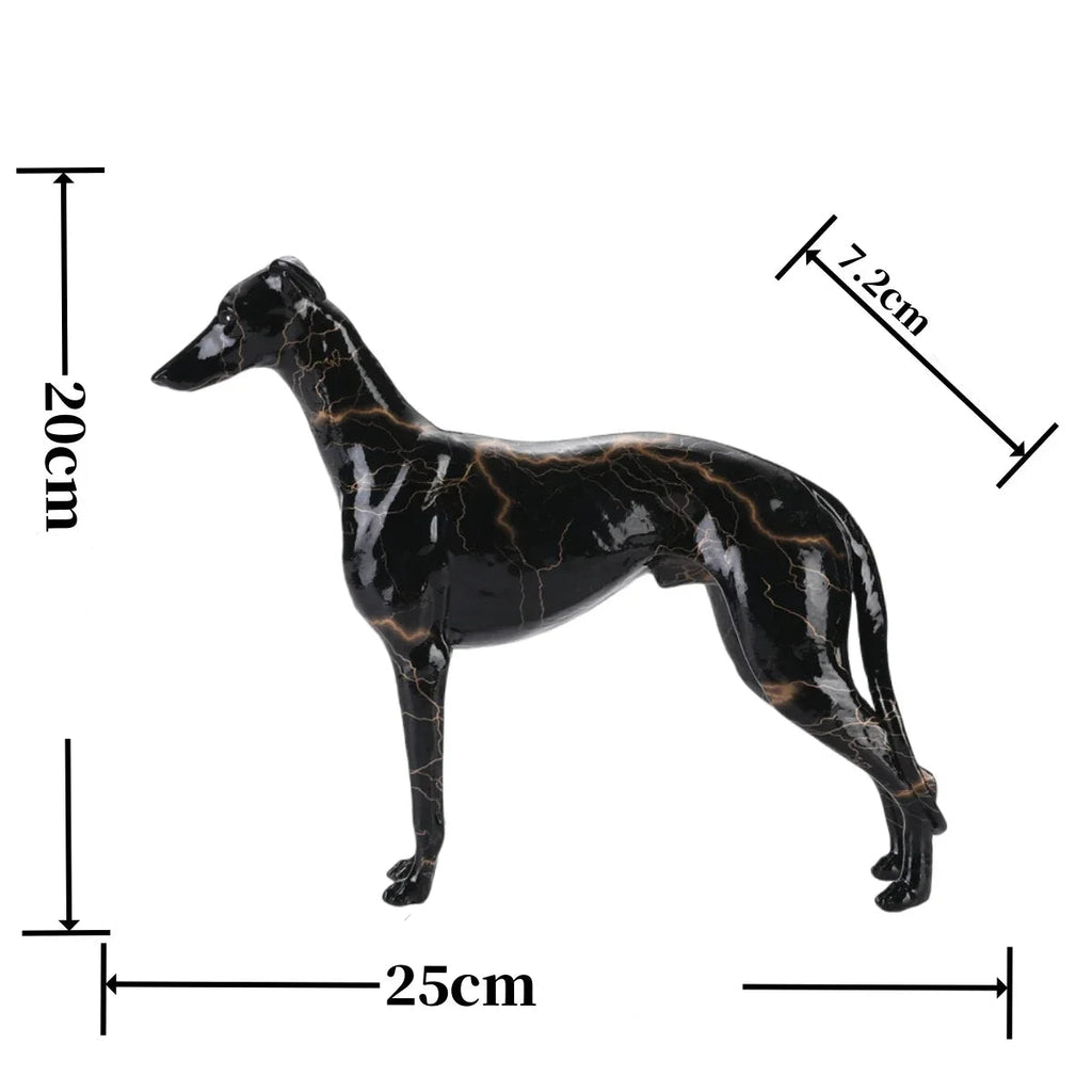 9.84inch Painting Art Graffiti Greyhound Family Dog Whibbit Dog Creative Resin Crafts Home Decoration Wine Cabinet Office Gift
