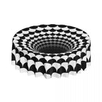 Toalha de Mesa Redonda Ilusão Óptica Preto e Branco 60"