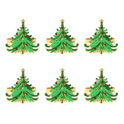 6 pçs anéis de guardanapo de natal árvore de natal floco de neve veados quebra-nozes guardanapo titular fivela de guardanapo de ouro para festa de natal decoração de mesa