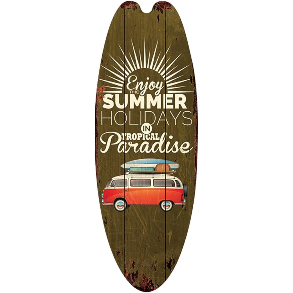 Prancha de surf parede pendurado sinal de madeira decoração de praia verão temático tropical bar decoração de parede bem-vindo ao paraíso sinal de porta para casa quarto