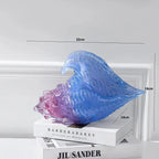Escultura de concha de vidro colorida elegante, feita à mão, decoração de concha do mar, ornamento moderno para casa, hall premium, prateleira de estudo, item decorativo