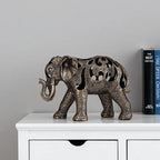 Vilead oco elefante estátua estilo retro escultura acessórios de decoração para casa sala estar estante decoração interior objeto presente