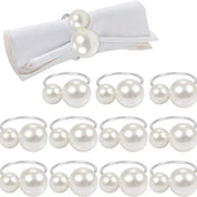 1-96 pçs elegantes guardanapo anéis pérola contas ouro guardanapo anel suportes decoração de casamento para jantar festa casa decoração de mesa