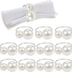 1-96 pçs elegantes guardanapo anéis pérola contas ouro guardanapo anel suportes decoração de casamento para jantar festa casa decoração de mesa