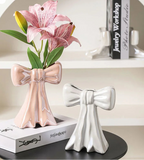 Adorável bowknot vaso de cerâmica vasos de plantas decoração de mesa arranjo de flores porcelana brilhante vaso floral decoração estética do quarto