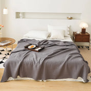 Verão 3d waffle xadrez puro algodão cama cobertor lance colcha fina de malha colcha casa hotel cobertores sofá capa lance cobertores