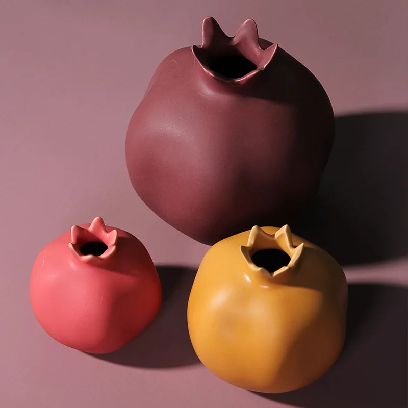 Morandi colorido cerâmica romã ornamentos quarto casa sala de estar atmosfera criativa diversão decoração frutas estilo minimalista
