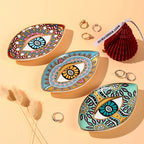 Criativo Devil Eye Imprime Bandeja De Armazenamento De Jóias, bandeja De Cerâmica Oval, Decoração De Varejo Doméstico, Ornamentos, 1 Peça