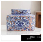 Jarra de chá de cerâmica chinesa, jarra de doces roxa de alta qualidade, caixa selada de porcelana azul e branca, garrafa de cerâmica funcional, ornamento para casa
