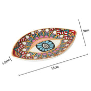 Criativo Devil Eye Imprime Bandeja De Armazenamento De Jóias, bandeja De Cerâmica Oval, Decoração De Varejo Doméstico, Ornamentos, 1 Peça
