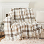 Battilo xadrez lance cobertor para cama sofá verde leve cobertor de caxemira cobertores com borlas primavera lance decoração para casa