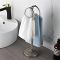 Abnp toalheiro de aço inoxidável do chão ao teto anel de toalha vertical anel duplo multifuncional removível sem perfuração