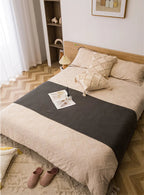 Cobertores nórdicos para cama, sofá, colcha de malha grossa, cobertor de malha com borla, cor lisa, waffle em relevo
