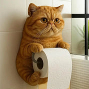 Suporte de papel higiênico engraçado gatos cães resina estátua animal acessórios do banheiro fixado na parede bonito dispensador de tecido