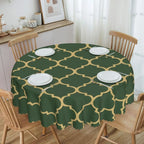 Orange Wave Gradient Retro Pattern Round Tablecloths 60 Inch Abstract Geometric Table Covers for Kitchen Table Cloth