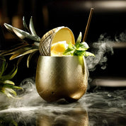 Copo de abacaxi de aço inoxidável, caneca mule de moscou, canecas de metal criativas, copos de vidro de coquetel com canudo e tampa, canecas de coquetel, ferramenta de bar