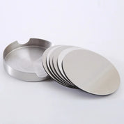 6 pçs/set redondo de aço inoxidável mesa placemats isolamento térmico caneca resistente ao calor cerveja xícara de chá coaster almofada esteira coasters