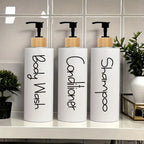 3 pçs dispensador de sabão do banheiro reutilizável bomba mão dispensador garrafa banheiro chuveiro gel shampoo recarregável garrafa recipiente