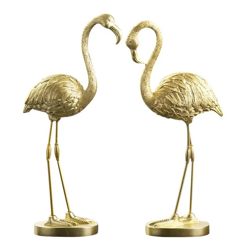 Adorno Flamingo Dourado